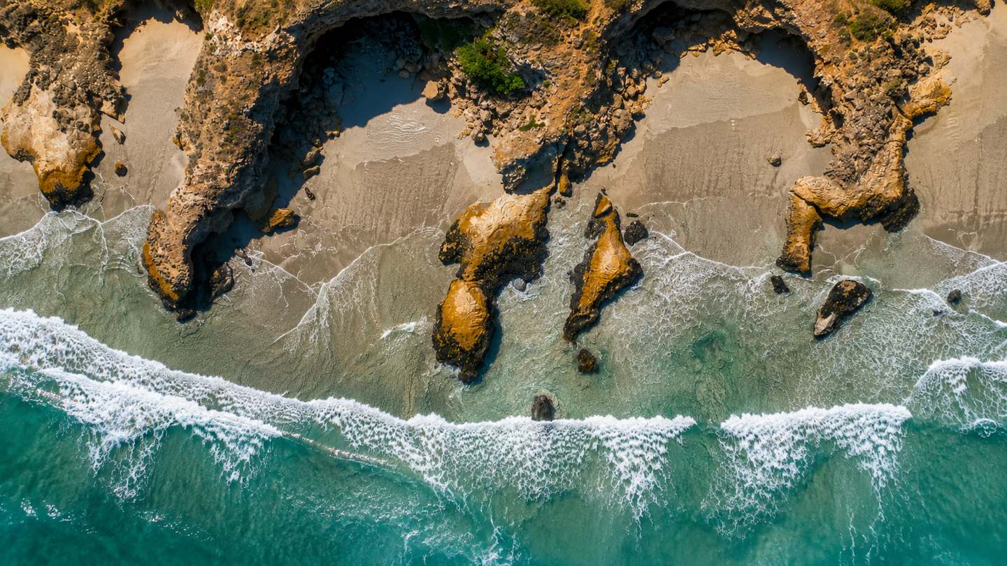 Cape Bridgewater coastline from above